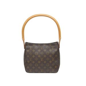 LOUIS VUITTON Monogram Looping Brown One Shoulder Hobo Bag Natural Leather Brown